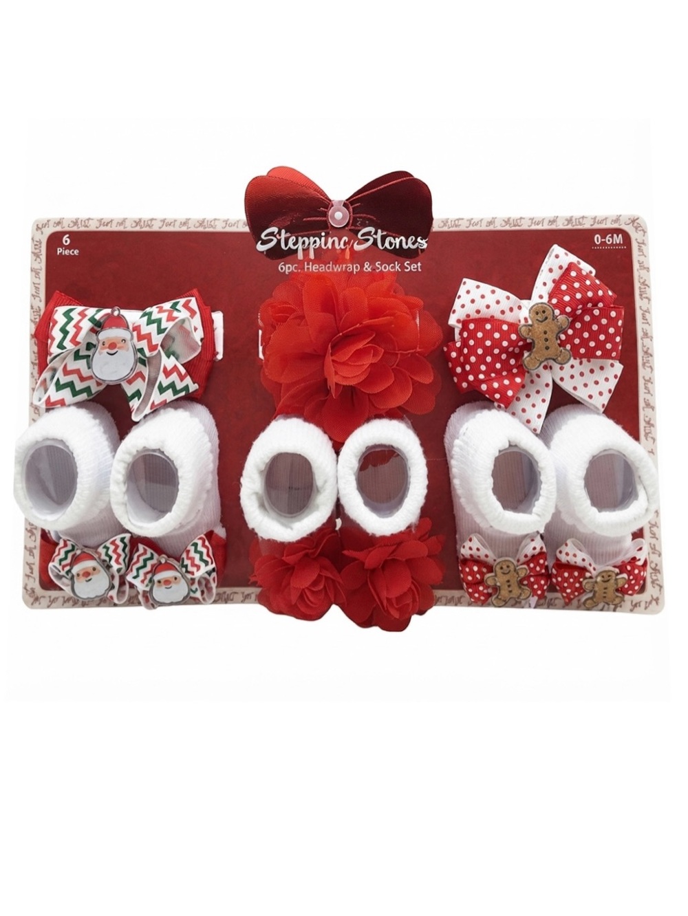 Stepping Stones Baby 6pc. Headwrap & Sock Set (NWT) (Baby 0-6 M)
